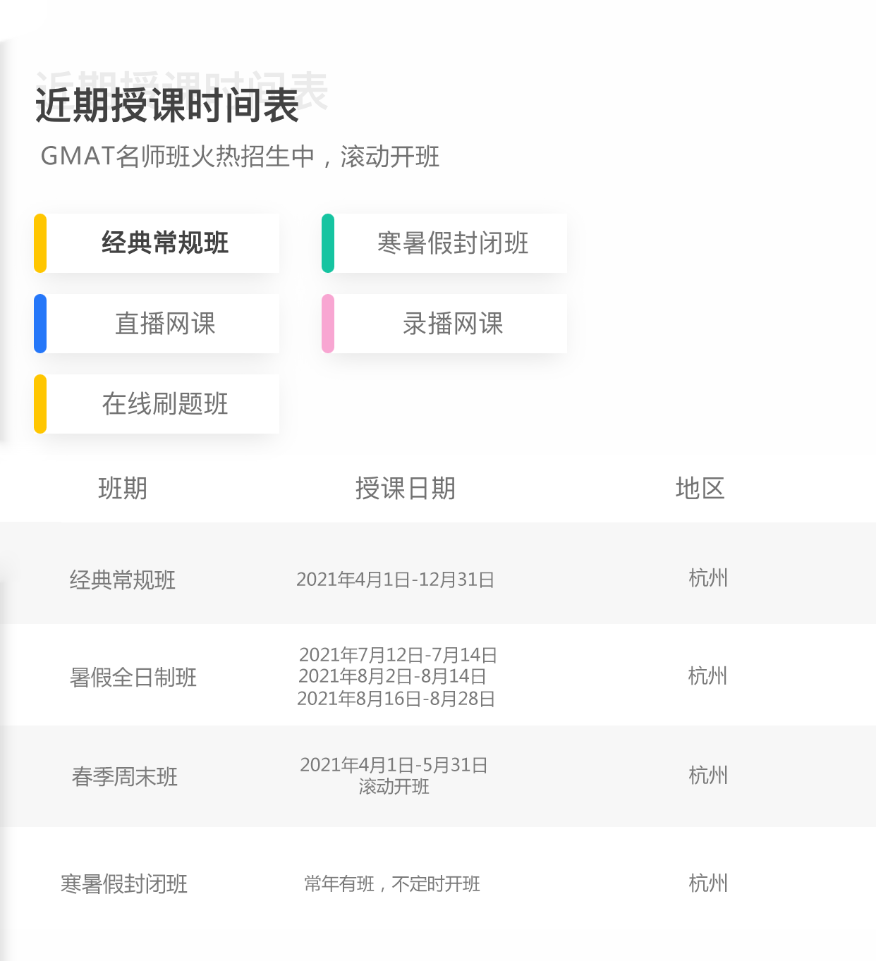 朗思教育GMAT课程表安排